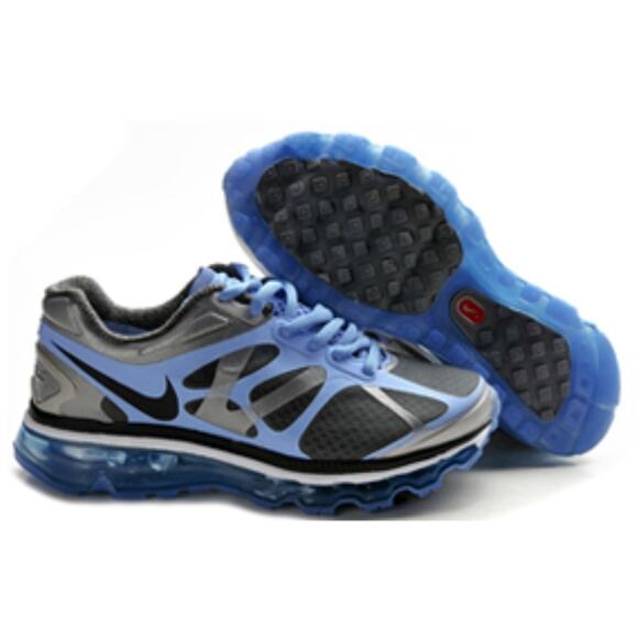 NIKE Air Max + 2012 Women's Size 9 Running Shoes Gray Light Blue - Picture 1 of 8